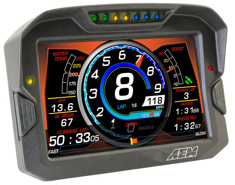 AEM Electronics Digital Dash, CD-7LG, Carbon Housing, Data Logging, GPS, CAN Bus, Kit 30-5703 Photo - out of package