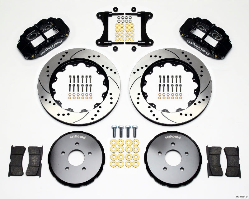 Wilwood Narrow Superlite 6R Front Hat Kit 14.00in Drilled Nissan 370Z/Fiti G37 140-11584-D 140-11584-D Photo - Primary