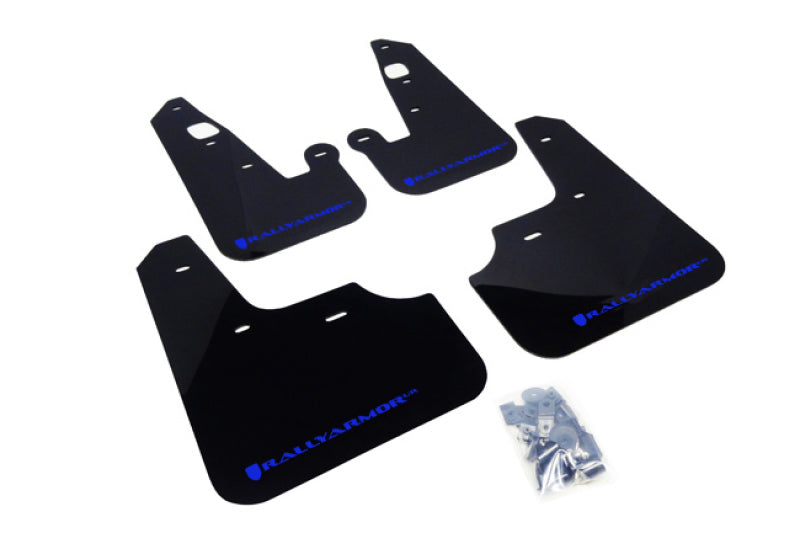 Rally Armor 07+ Lancer UR Mud flap Blue logo MF8-UR-BLK/BL Photo - Primary