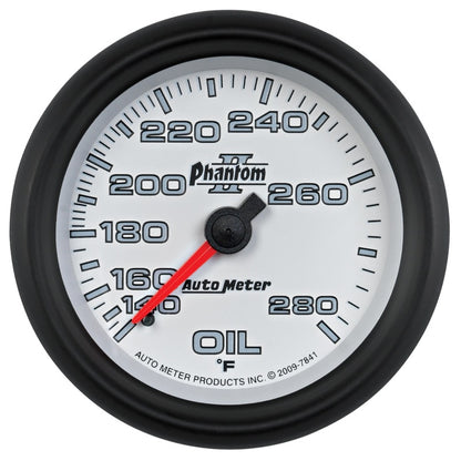 AutoMeter Gauge Oil Temp 2-5/8in. 140-280 Deg. F Mechanical Phantom II 7841 7841 Photo - Primary