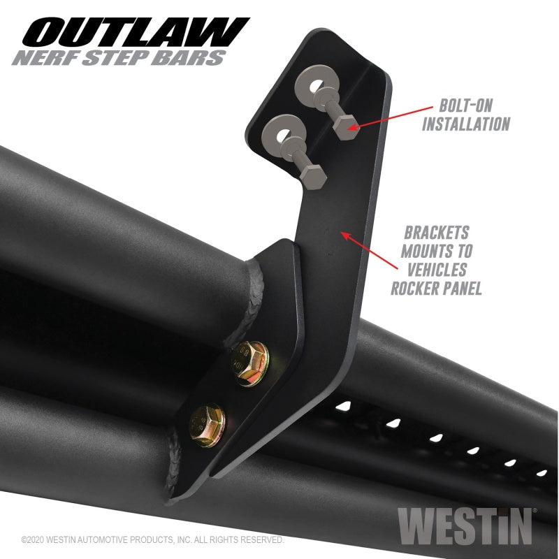 Westin 2020 Jeep Gladiator Outlaw Nerf Step Bars - Textured Black 58-54165 58-54165 Photo - Unmounted