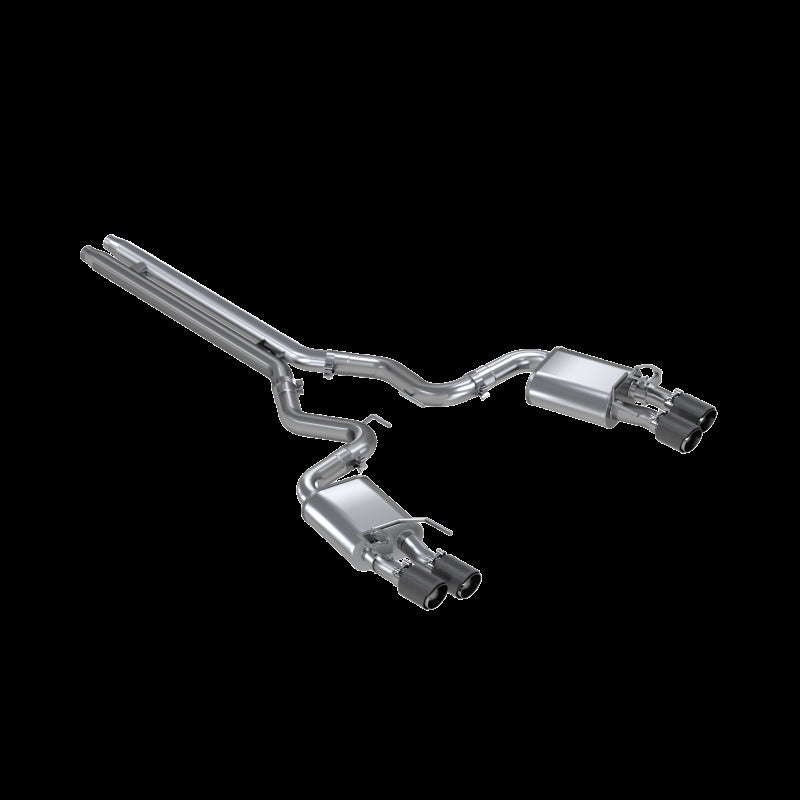 MBRP 18-20 Ford Mustang GT 5.0 w/ Quad Tip Active Exhaust Cat Back Split Rear T304 w/ Carb Fib Tips S72093CF S72093CF Photo - Primary