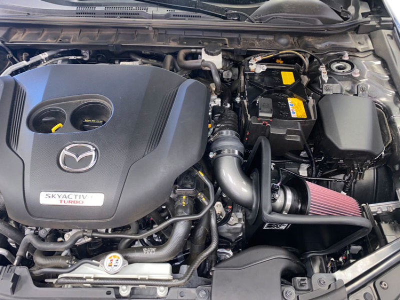 K&N Engineering K&N 2021 Mazda 3 2.5L Turbo L4 Silver Typhoon Intake 69-6036TC 69-6036TC Photo - Mounted