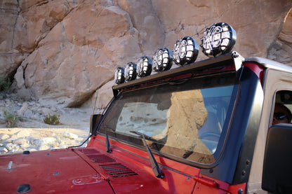 KC HiLiTES 97-06 Jeep TJ 50in. Overhead Xross Bar Kit w/(6) SlimLite LED Lights - Black 97060 97060 Photo - lifestyle view