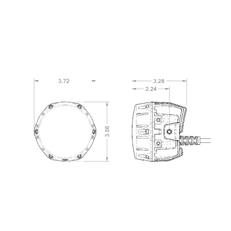 ARB Nacho 4in Offroad / SAE Combo White LED Light PM461 PM461 Technical Drawing