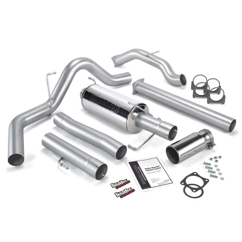 Banks Power 03-04 Dodge 5.9L SCLB/CCSB(Catted) Monster Exhaust Sys - SS Single Exhaust w/ Chrome Tip 48640 48640 Photo - Primary