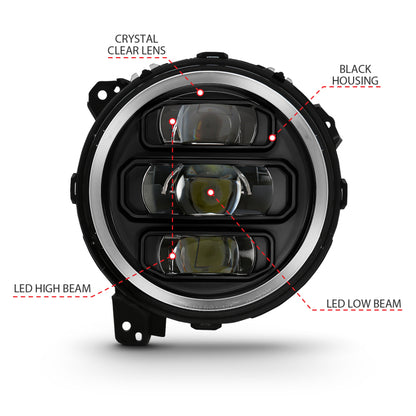 ANZO 2018-2019 Jeep Wrangler Full Led ProjectoráH.L Black 111466 111466 Photo - out of package