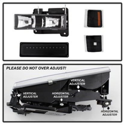 SPYDER Xtune 92-94 Blazer Full Size Corner/LED Bumper Headlights Black HD-JH-CCK88-LED-AM-BK-SET 5069542 5069542 Photo - Unmounted
