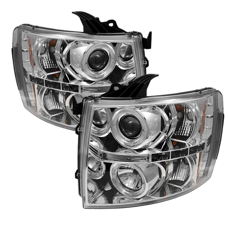 Spyder Chevy Silverado 1500 07-13 Projector Headlights LED Halo LED Chrm PRO-YD-CS07-HL-C 5009500 5009500 Photo - Primary