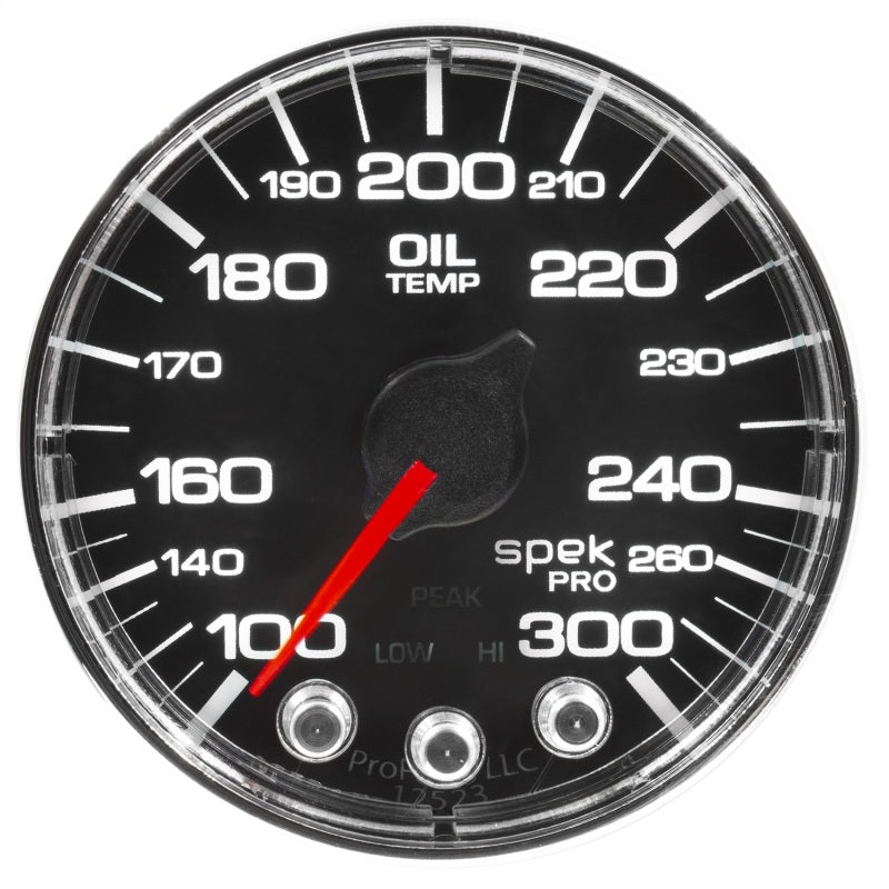 Autometer Spek-Pro Gauge Oil Temp 2 1/16in 300f Stepper Motor W/Peak & Warn Blk/Chrm P322318 P322318 User 1