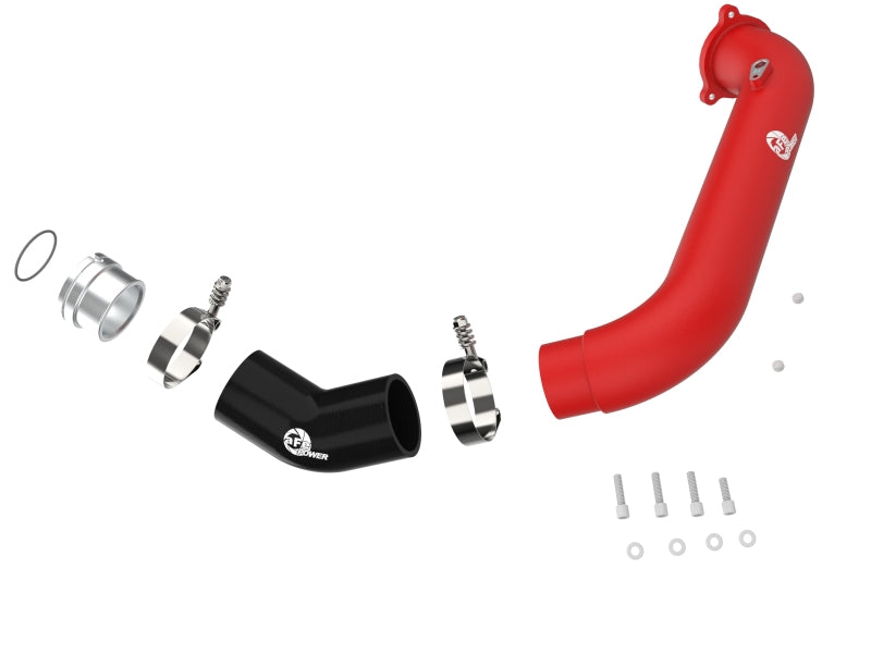 aFe BladeRunner Red 2-3/4in Aluminum Charge Pipe 2021 Toyota Supra GR (A90) I4-2.0L (t) B48 46-20488-R 46-20488-R Photo - Unmounted