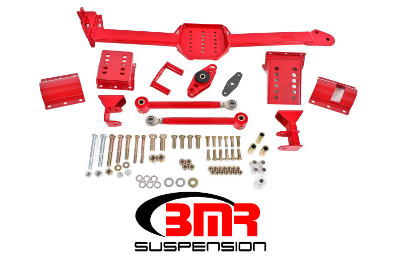 BMR 05-14 S197 Mustang Body Mount Watts Link Rod End/Poly w/ Adj. Axle Clamps - Red WL005R WL005R Photo - Primary