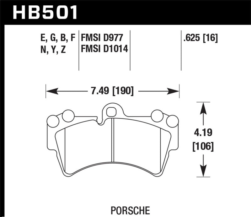 Hawk Ceramic Brake Pads Front Audi Q7 Base 2007-2009 HB501Z.625 Photo - Primary