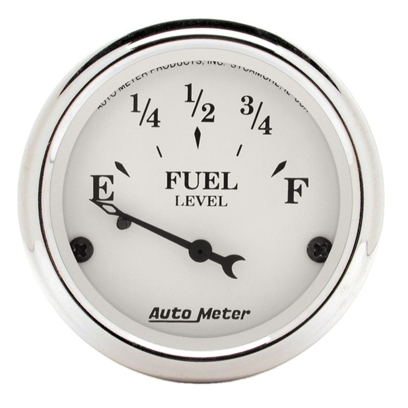 Autometer Gauge, Fuel Level, 2 1/16", 73 E To 10 F, Elec, Old Tyme White 1605 Photo - Primary
