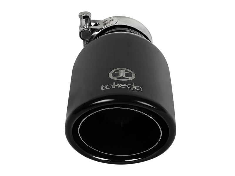 aFe Takeda 304 Stainless Steel Clamp-On Exhaust Tip 2.5in.Inlet / 4in Outlet - Black 49T25404-B08 49T25404-B08 Photo - Unmounted