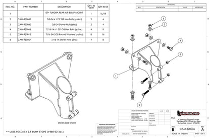 Camburg 07-21 Toyota Tundra 2wd/4wd Bolt-on Rear FOX 2.0 Bump Stop Mount Kit (S/O) CAM-320006 CAM-320006 User 7