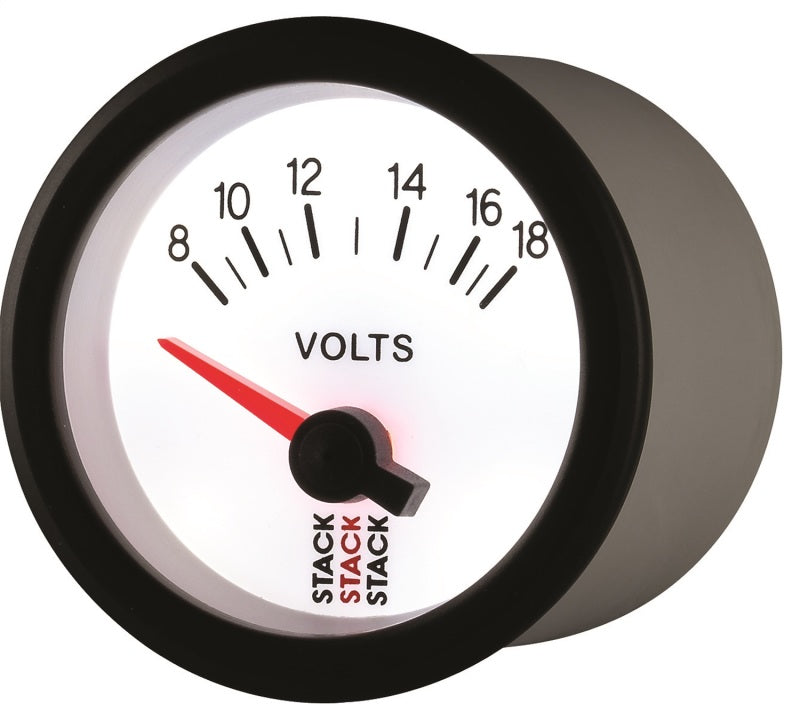 Autometer Stack 52mm 8-18V Electric Battery Voltage Gauge - White ST3266 ST3266 User 3