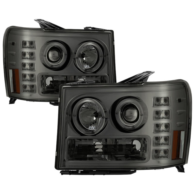 Spyder GMC Sierra 1500/2500/3500 07-13 Projector Headlights LED Halo- LED Smoke PRO-YD-GS07-HL-SM 5010629 5010629 Photo - Primary