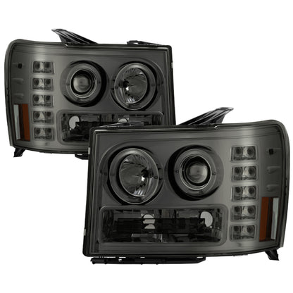 Spyder GMC Sierra 1500/2500/3500 07-13 Projector Headlights LED Halo- LED Smoke PRO-YD-GS07-HL-SM 5010629 5010629 Photo - Primary
