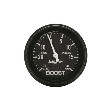Autometer Gauge, Vac/Boost, 2 5/8", 30INHG-20Psi, Mechanical, Black, Autogage 2310 Photo - Primary