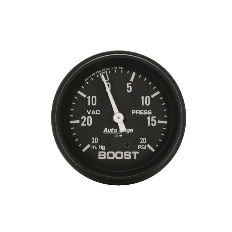 Autometer Gauge, Vac/Boost, 2 5/8", 30INHG-20Psi, Mechanical, Black, Autogage 2310 Photo - Primary