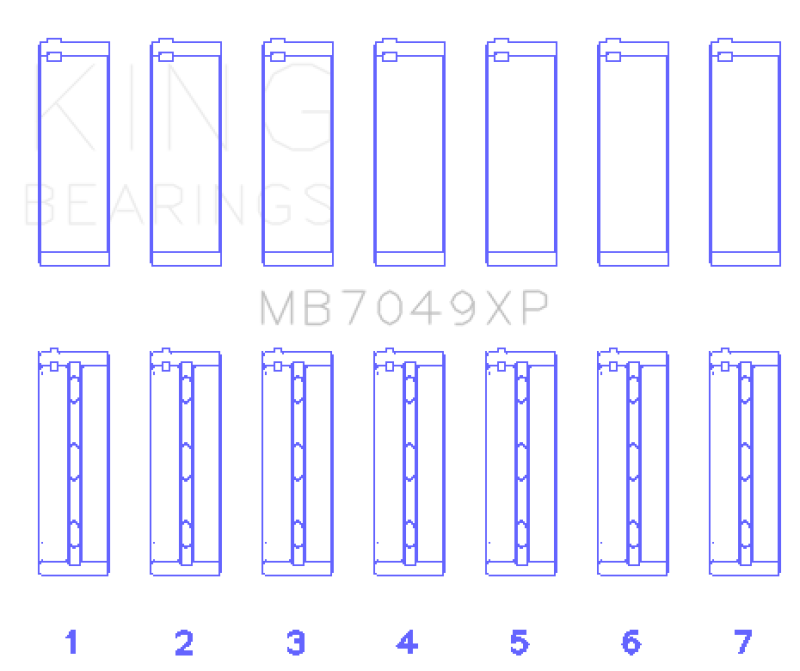 King Engine Bearings King Toyota 1FZFE (Size .025 Oversized) Performance Main Bearing Set MB7049XP.026 MB7049XP.026 Photo - Primary
