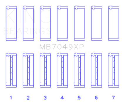 King Engine Bearings King Toyota 1FZFE (Size .025 Oversized) Performance Main Bearing Set MB7049XP.026 MB7049XP.026 Photo - Primary