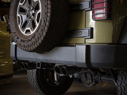 aFe Rebel Series 2.5in 409 SS Axle-Back Exhaust System Black 07-18 Jeep Wrangler (JK) V6-3.6L/3.8L 49-48086-B 49-48086-B Photo - Mounted