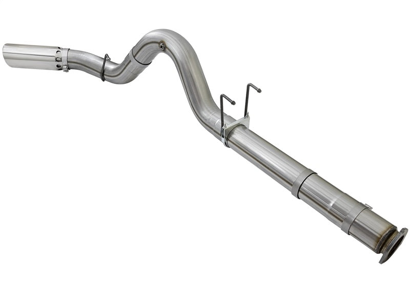 aFe Large Bore-HD 5in 409 Stainless Steel DPF-Back Exhaust System w/Polish 49-43090-P Photo - Unmounted