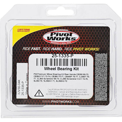 Pivot Works Honda Wheel Bearing Kit Premium Bearings 25-1335-P 25-1335-P Photo - Primary