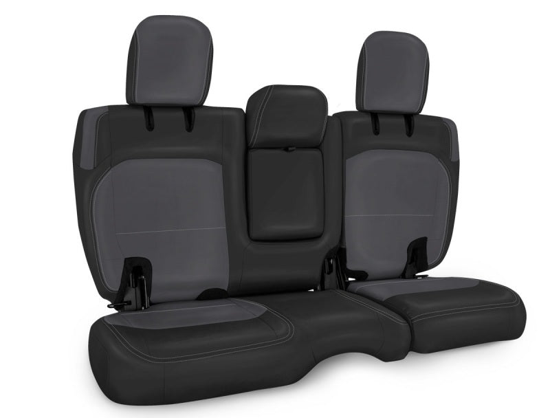 PRP Seats PRP 2018+ Jeep Wrangler JLU/4 door Rear Bench Cover with Leather Interior - Black/Grey B044-03 B044-03 Photo - Primary