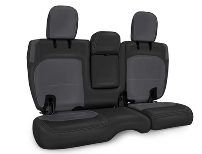 PRP Seats PRP 2018+ Jeep Wrangler JLU/4 door Rear Bench Cover with Leather Interior - Black/Grey B044-03 B044-03 Photo - Primary