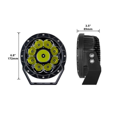 XKGLOW XK Glow Combo Beam Offroad Round Work Light Kit 2pc 7in 44W XK066007 XK066007 User 1