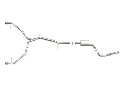 aFe 17-19 Audi A4 (B9) MACH Force-Xp 3in to 2.5in 304 SS Cat-Back Exhaust System-Dual Polished Tips 49-36420-P 49-36420-P Photo - Unmounted