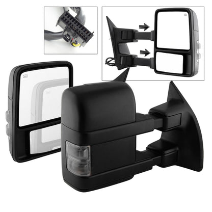 SPYDER xTune Ford SuperDuty 08-15 Extendable Heated Mirrors w/ LED Signal Smoke MIR-FDSD08S-PW-SM-SET 9935831 9935831 Photo - Primary
