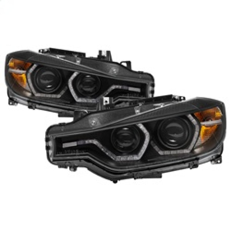 Spyder 12-14 BMW F30 3 Series 4DR Projector Headlights - LED DRL - Black (PRO-YD-BMWF3012-DRL-BK) 5084347 5084347 Photo - Primary