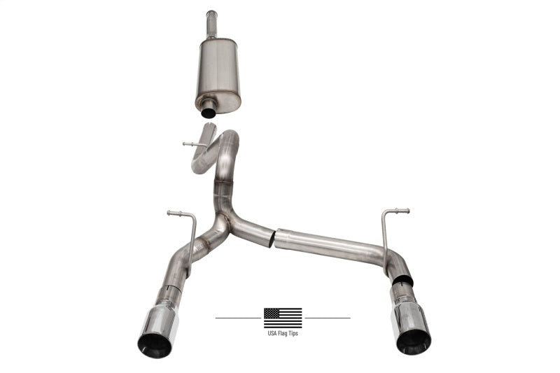 Corsa 18-21 Jeep Wrangler JLU 3.6L 2.75in Sport Cat-Back Exhaust w/ American Flag Tips 21124USA 21124USA Photo - Primary