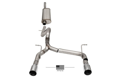 Corsa 18-21 Jeep Wrangler JLU 3.6L 2.75in Sport Cat-Back Exhaust w/ American Flag Tips 21124USA 21124USA Photo - Primary