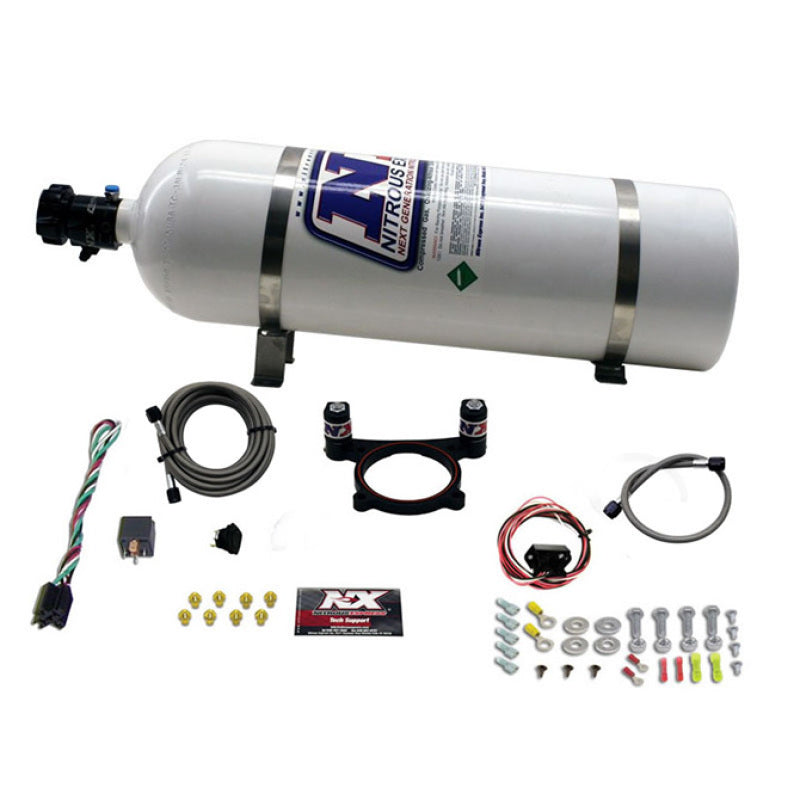 Nitrous Express 11-15 Ford Mustang GT 5.0L Coyote 4 Valve Nitrous Plate Kit (50-200HP) w/15lb Bottle 20948-15 20948-15 Photo - Primary
