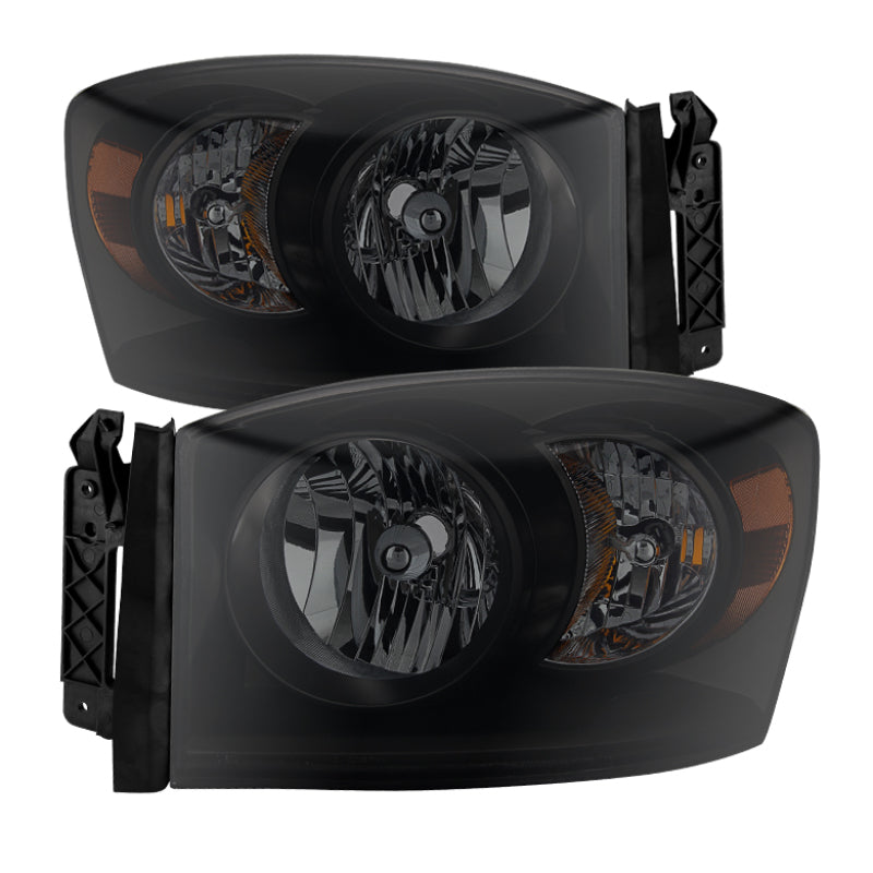 SPYDER Xtune Dodge Ram 1500 06-08 Amber Crystal Headlights Black Smoked HD-JH-DR06-AM-BSM 9030369 9030369 Photo - Primary