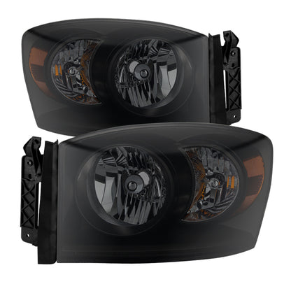 SPYDER Xtune Dodge Ram 1500 06-08 Amber Crystal Headlights Black Smoked HD-JH-DR06-AM-BSM 9030369 9030369 Photo - Primary