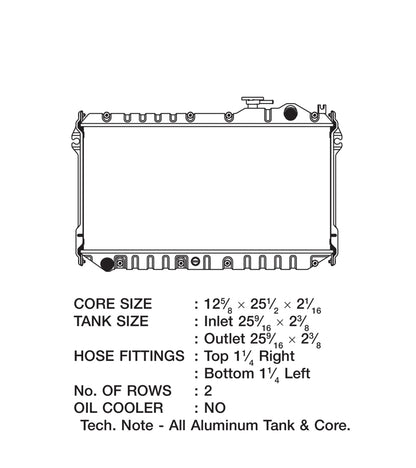 CSF 89-97 Mazda Miata 047L9 2862 Technical Drawing
