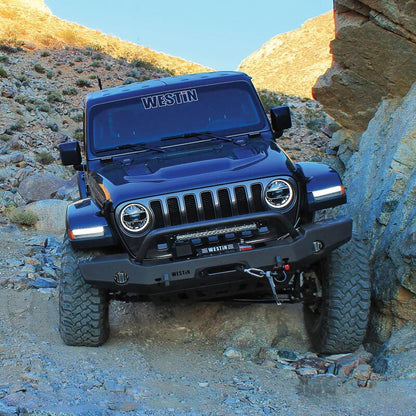 Westin WJ2 Full Width Front Bumper w/Bull Bar 59-80115 Photo - Mounted