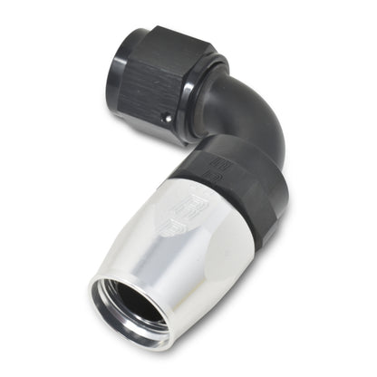 Russell Full Flow 90° Swivel Style Hose End - Black / Silver 610163 Photo - out of package