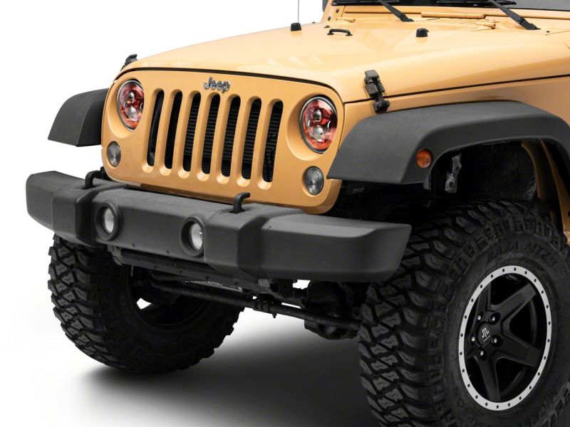 Raxiom 07-18 Jeep Wrangler JK 7-In LED Headlights- Red Housing- Clear Lens J154701 J154701 Photo - Close Up