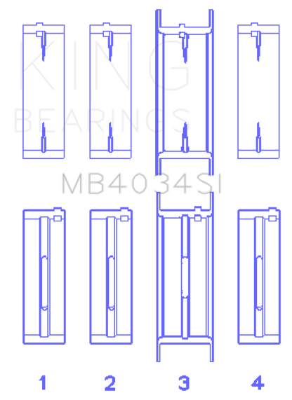 King Engine Bearings King Ford 232 (Size 0.25) Main Bearing Set MB4034SI0.25 MB4034SI0.25 Photo - Primary