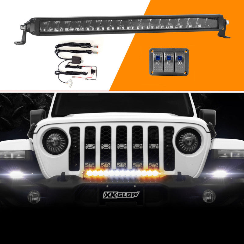 XKGLOW XK Glow Razor Light Bar Fog + Strobe + High Beam Driving Kit 20in XK064020-DFS-KIT