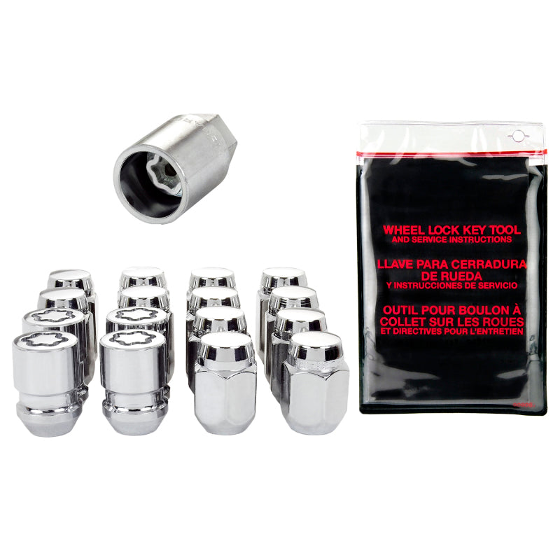 McGard 5 Lug Hex Install Kit w/Locks (Cone Seat Nut) M12X1.25 / 13/16 Hex / 1.28in. Length - Chrome 84554 84554 Photo - out of package