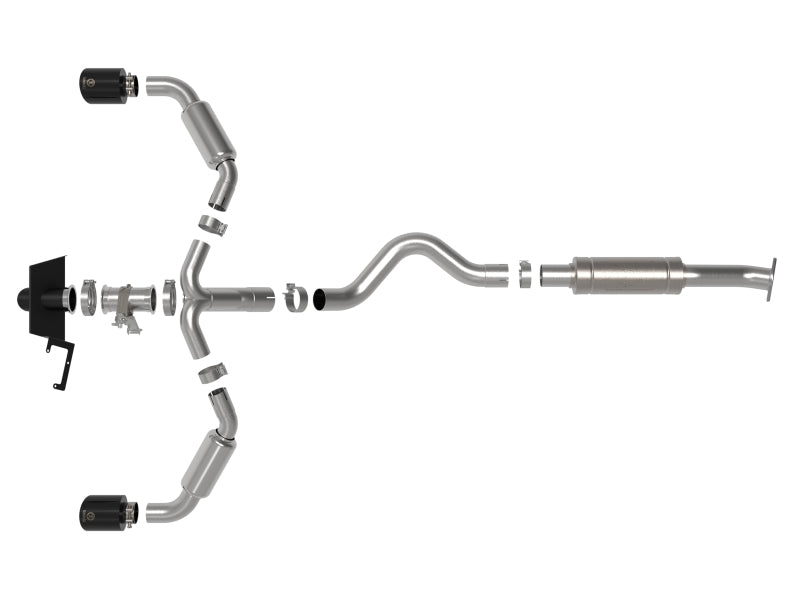 aFe 23-24 Toyota GR Corolla L3 1.6L (t) Gemini XV 3in to 2-1/2in Cat Back Exhaust w/ Black Tips 49-36067-B 49-36067-B Photo - Unmounted