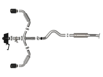 aFe 23-24 Toyota GR Corolla L3 1.6L (t) Gemini XV 3in to 2-1/2in Cat Back Exhaust w/ Black Tips 49-36067-B 49-36067-B Photo - Unmounted